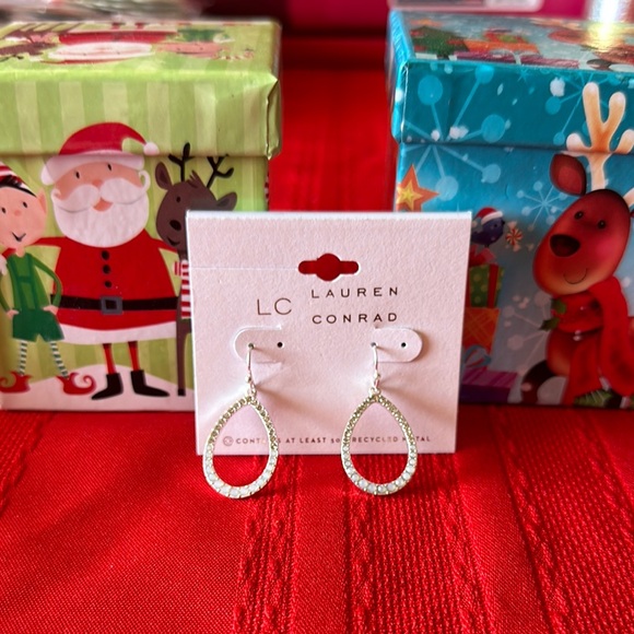 LC Lauren Conrad Silver Teardrop Earrings for Kids - Picture 1 of 4